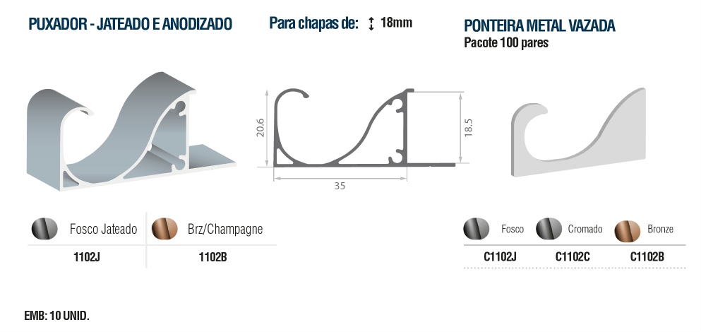 1102B-PUX JATEADO BRZ CHAMPAGNE 18MM H35
