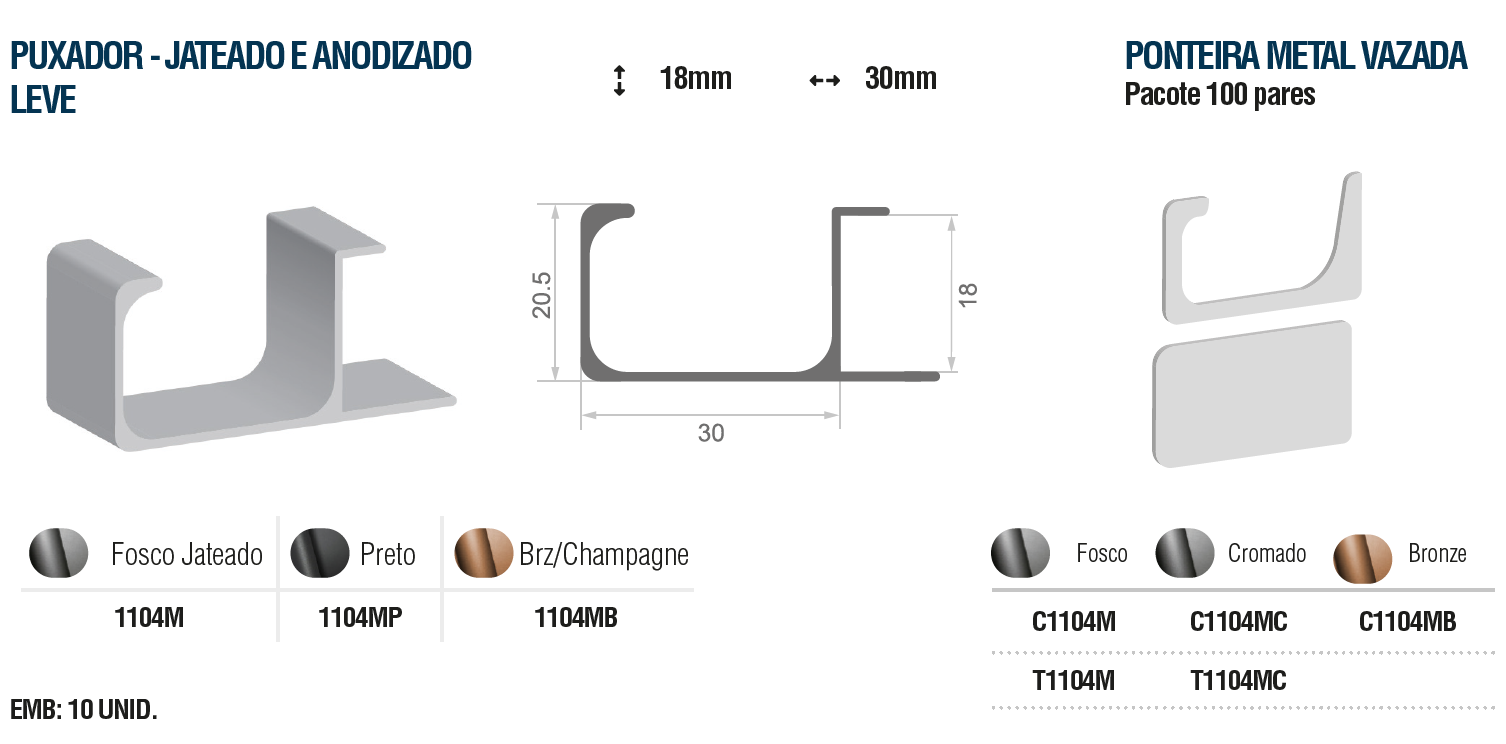 1104M-PUX JAT FOSCO PRATA 18MM LEVE