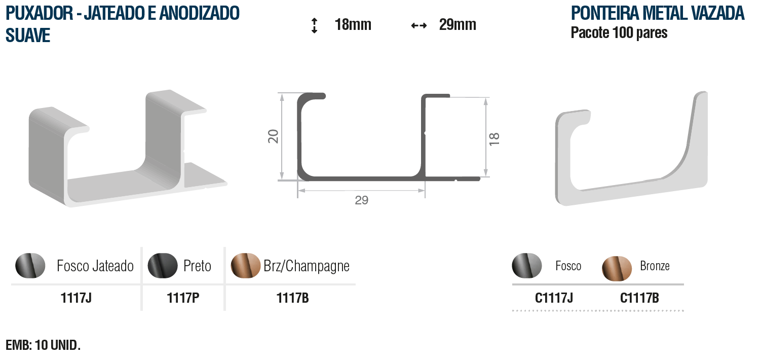 1117B-PUX JAT BRZ CHAMPAGNE 18MM SUAVE